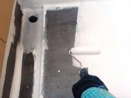 東海市　ナチュラルカラー洋風住宅　外壁塗装　施工例　ベランダトップコート　イメージ